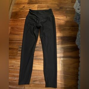 Beyond Yoga‎ Black Subtle Glitter Leggings Size M High Rise Stretch (0738)